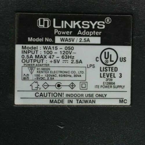 New 5V 2.5A Linksys WA15-050 Power Supply Ac Adapter